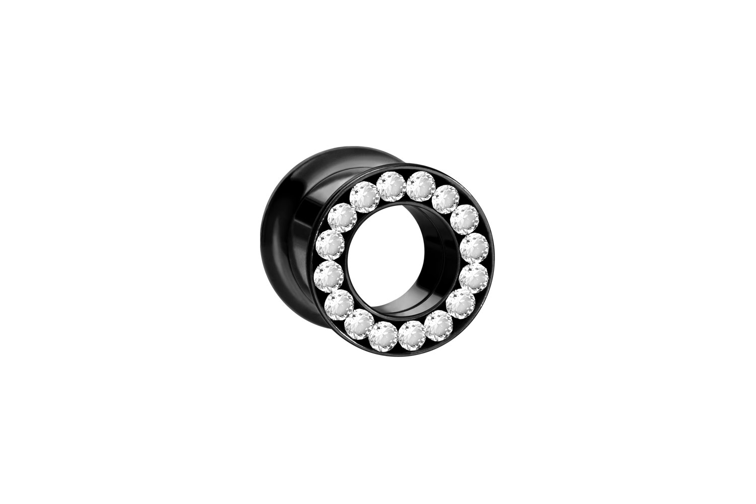 Chirurgenstahl Double Flared Tunnel KRISTALLRAND ++SALE++ von Piercingline